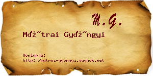 Mátrai Gyöngyi névjegykártya