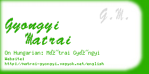 gyongyi matrai business card